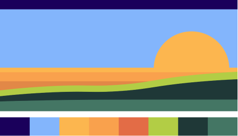 Sunrise graphic with alternate colour palette